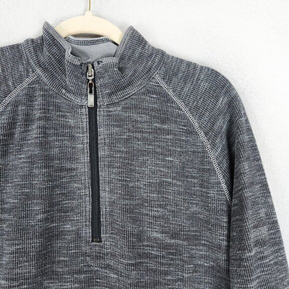 Tommy Bahama Sweater Mens Large Gray Half Zip Mock Neck Raglan Pullover Casual - Picture 2 of 8